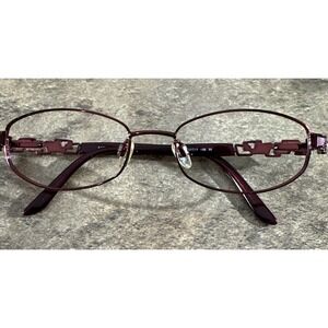 Easyclip EC135 Red Metal Full Rim Eyeglasses Frames Flex Hinge 53-17-135-31 G20